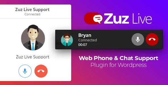 Zuz Live Web Phone Call & Chat Support Plugin for WordPress